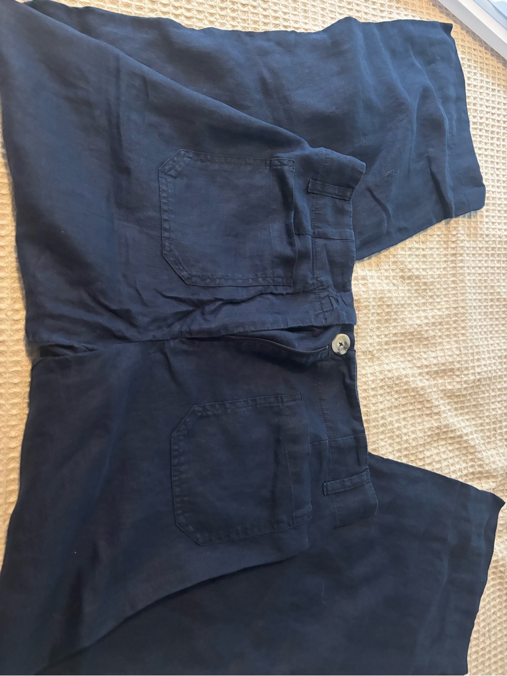 Quince 100% linen deep navy women’s wide leg pants - Picture 2 of 5